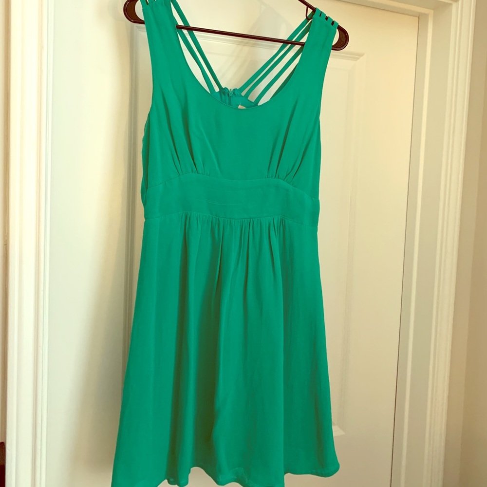Teal strapped dress - zipper up back